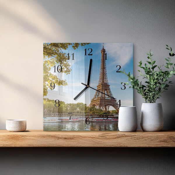 Ceas din sticlă pătrat Turnul Eiffel din Paris