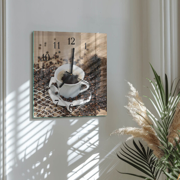 Ceas din sticlă pătrat Ceașcă de cafea