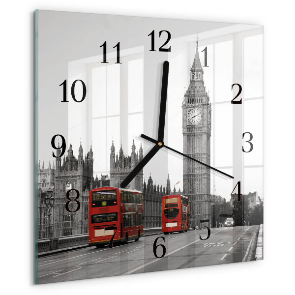 Ceas din sticlă pătrat Londra
