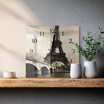 Ceas din sticlă pătrat Paris