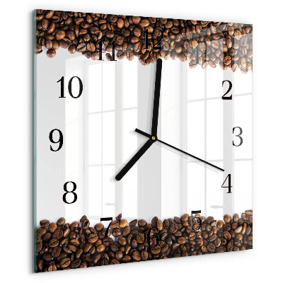 Ceas din sticlă pătrat Boabe de cafea