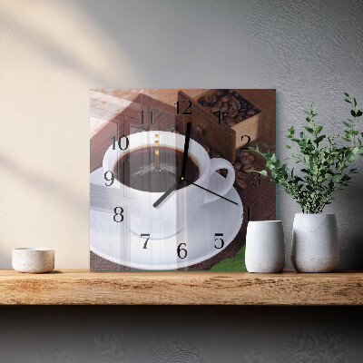 Ceas din sticlă pătrat Cafea