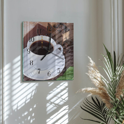 Ceas din sticlă pătrat Cafea