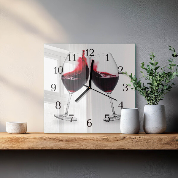 Ceas din sticlă pătrat Vin