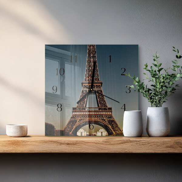 Ceas din sticlă pătrat Turnul Eiffel