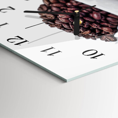 Ceas din sticlă pătrat Boabe de cafea