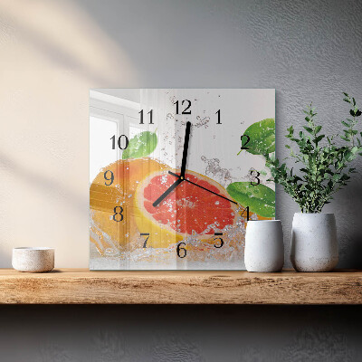 Ceas din sticlă pătrat Grapefruit