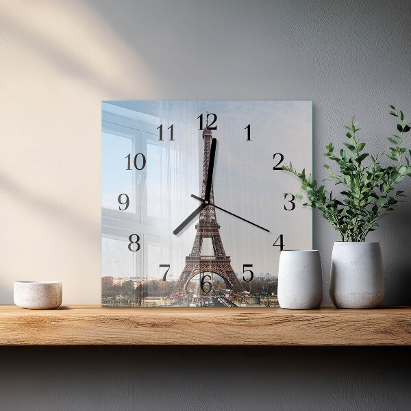 Ceas din sticlă pătrat Turnul Eiffel
