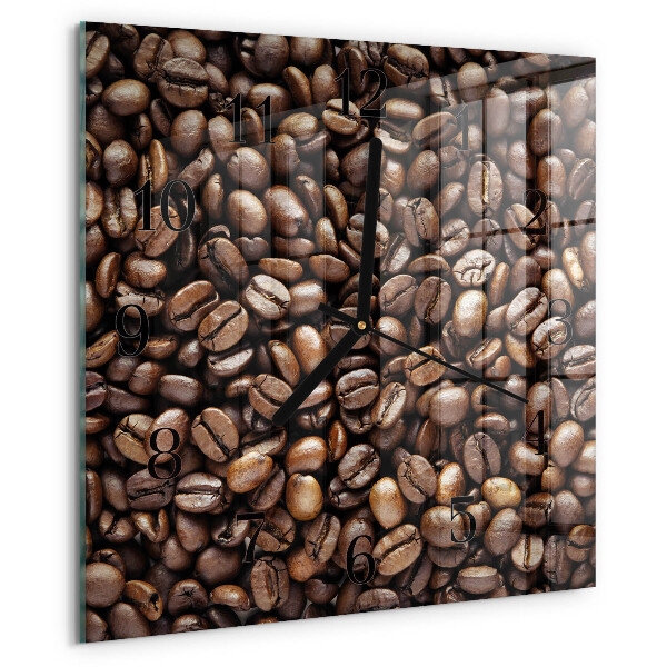 Ceas din sticlă pătrat Boabe de cafea