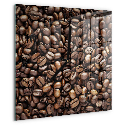 Ceas din sticlă pătrat Boabe de cafea