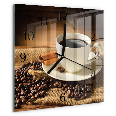Ceas din sticlă pătrat Cafea