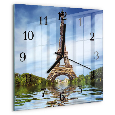 Ceas din sticlă pătrat Turnul Eiffel