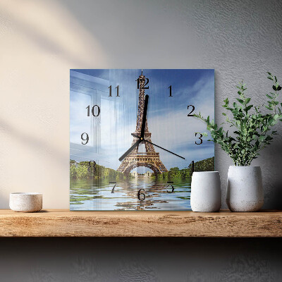 Ceas din sticlă pătrat Turnul Eiffel