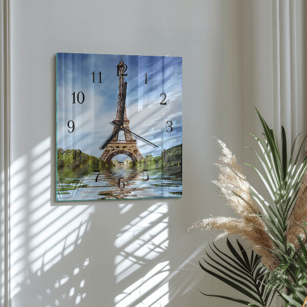 Ceas din sticlă pătrat Turnul Eiffel