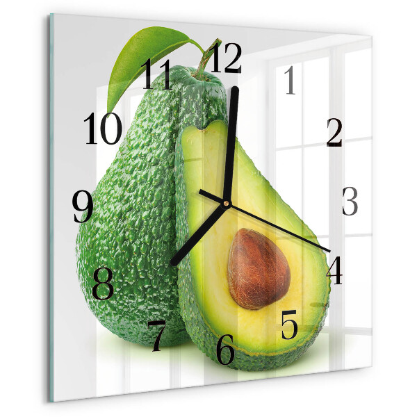 Ceas din sticlă pătrat Avocado