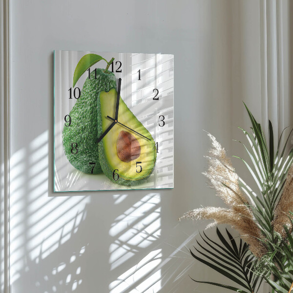 Ceas din sticlă pătrat Avocado