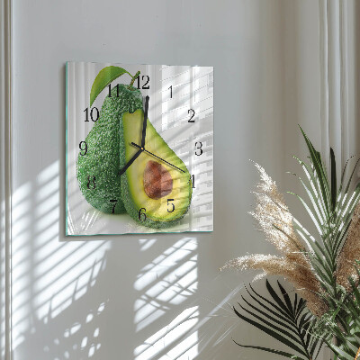 Ceas din sticlă pătrat Avocado