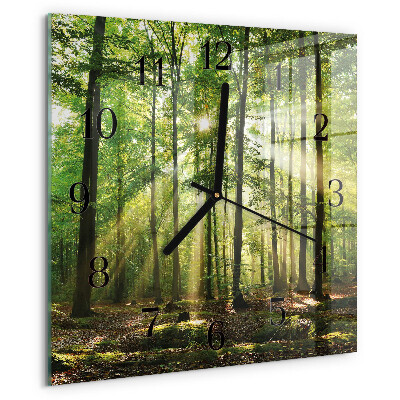 Ceas din sticlă pătrat Natura Pădurii