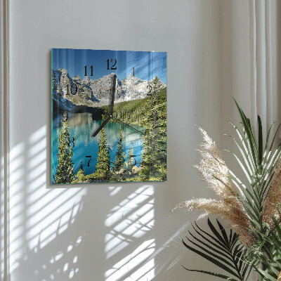 Ceas din sticlă pătrat Munți Natura