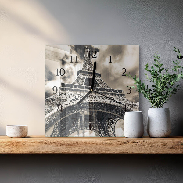 Ceas din sticlă pătrat Turnul Eiffel