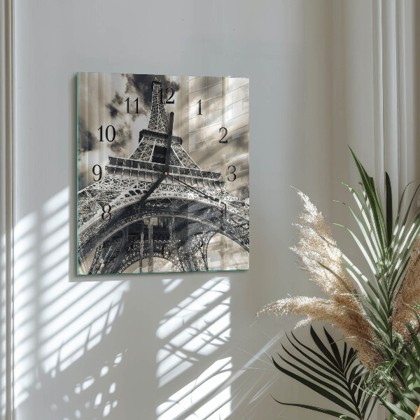 Ceas din sticlă pătrat Turnul Eiffel
