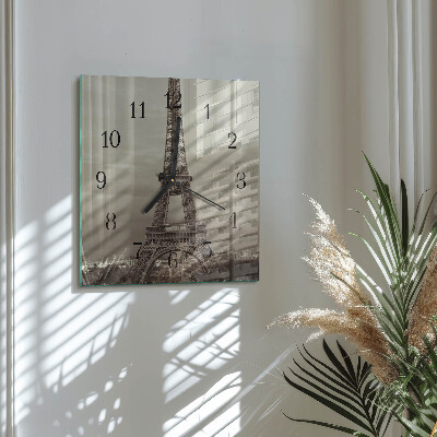 Ceas din sticlă pătrat Turnul Eiffel