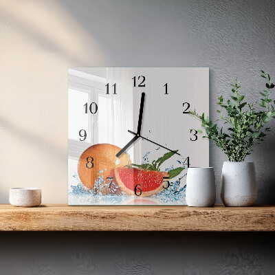 Ceas din sticlă pătrat Grapefruit