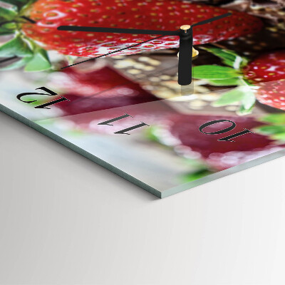 Ceas din sticlă pătrat Căpșuni