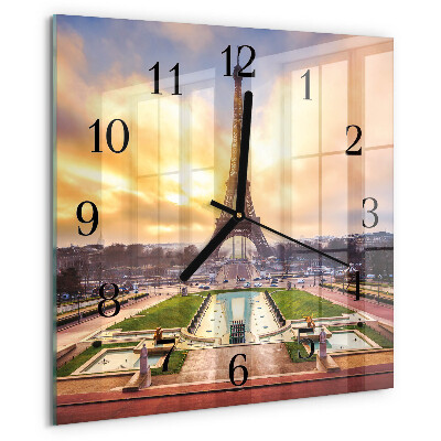 Ceas din sticlă pătrat Turnul Eiffel