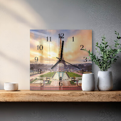 Ceas din sticlă pătrat Turnul Eiffel