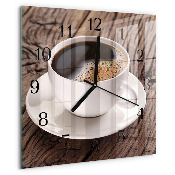 Ceas din sticlă pătrat Cafea