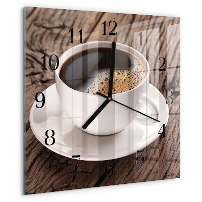 Ceas din sticlă pătrat Cafea