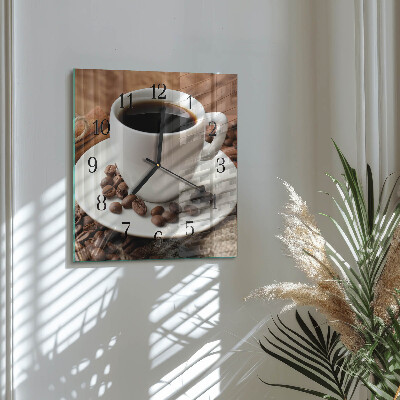 Ceas din sticlă pătrat Cafea