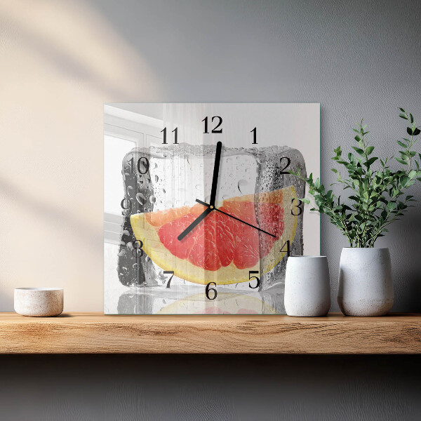 Ceas din sticlă pătrat Înghețată de grapefruit