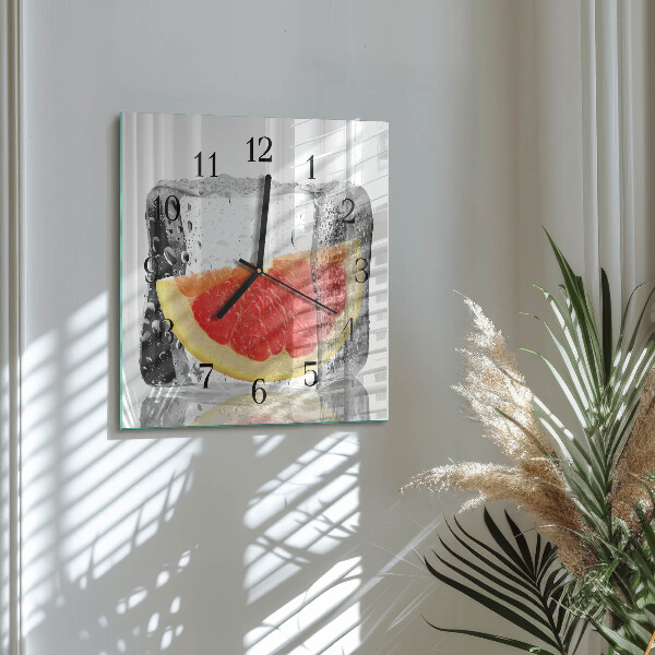 Ceas din sticlă pătrat Înghețată de grapefruit