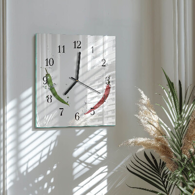 Ceas din sticlă pătrat Ardei iute