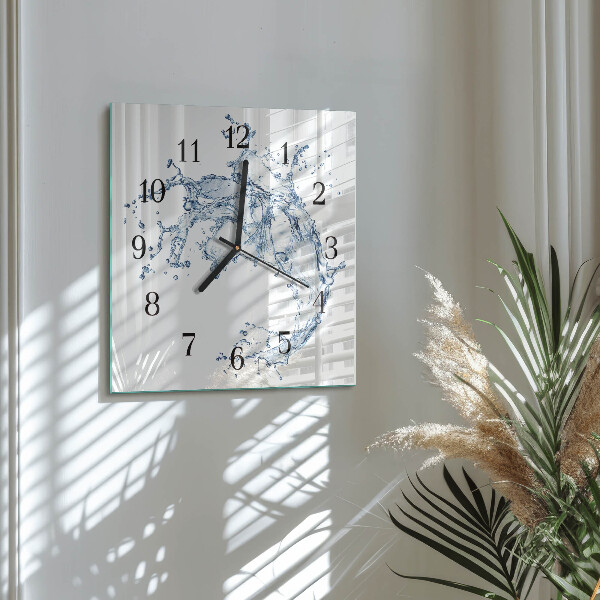Ceas din sticlă pătrat Apă