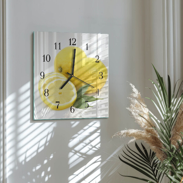 Ceas din sticlă pătrat Lămâi