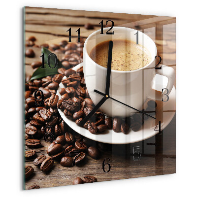 Ceas din sticlă pătrat Cafea