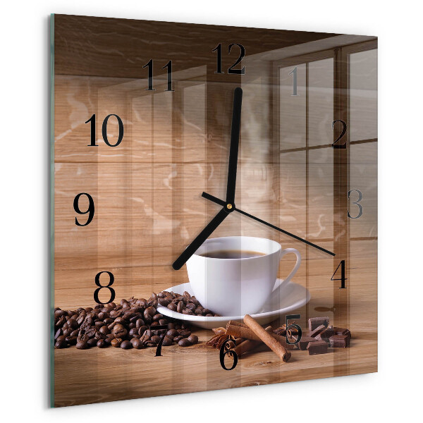Ceas din sticlă pătrat Cafea