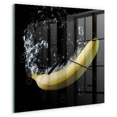 Ceas din sticlă pătrat Banană