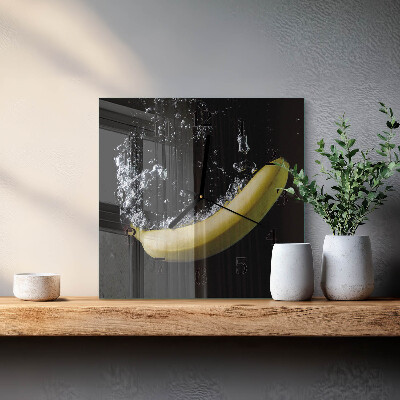 Ceas din sticlă pătrat Banană