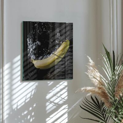 Ceas din sticlă pătrat Banană