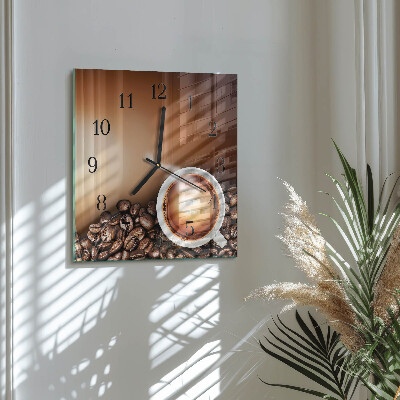 Ceas din sticlă pătrat Cafea