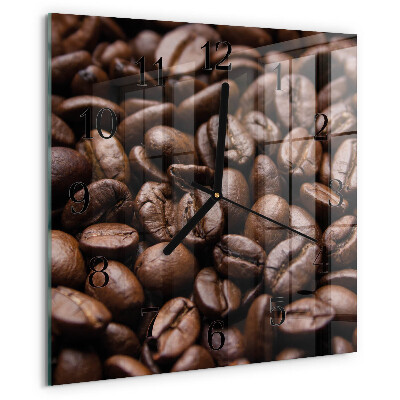 Ceas din sticlă pătrat Boabe de cafea