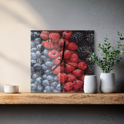 Ceas din sticlă pătrat Fructe de pădure