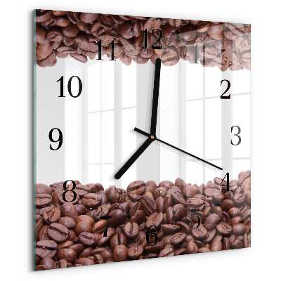 Ceas din sticlă pătrat Boabe de cafea
