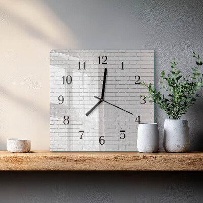 Ceas din sticlă pătrat Zid de cărămidă