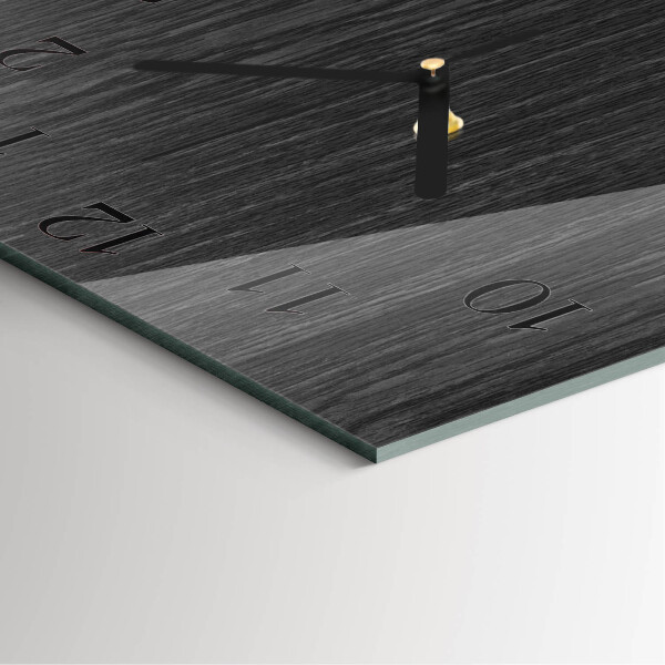 Ceas din sticlă pătrat Lemn