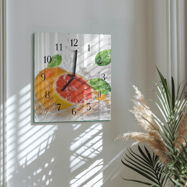 Ceas din sticlă pătrat Grapefruit